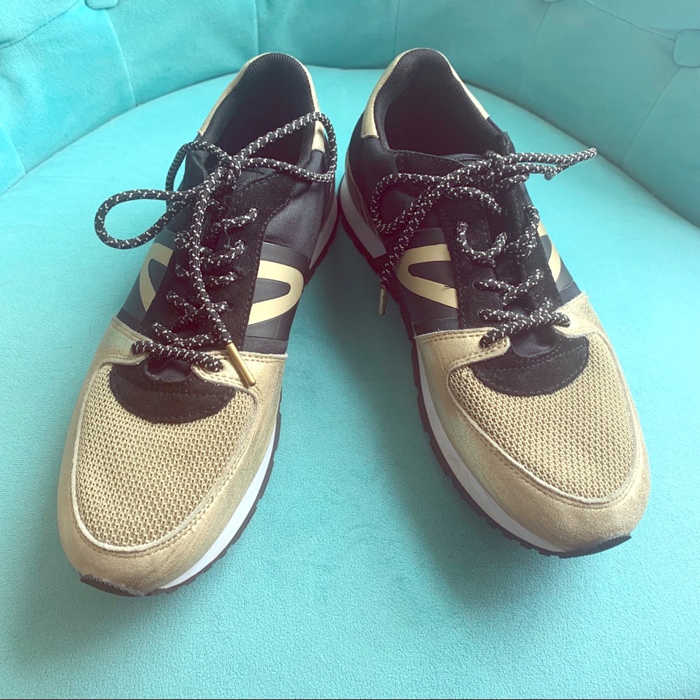 Tretorn Black and Gold Sneakers